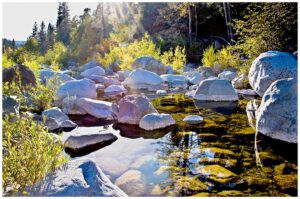 Sunbeam on the South Fork of the Yuba River near Bowman Lake Rd.
