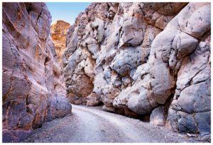 Titus Canyon in Death Valley.  The faces in the canyon walls seem to form a group having a meeting.